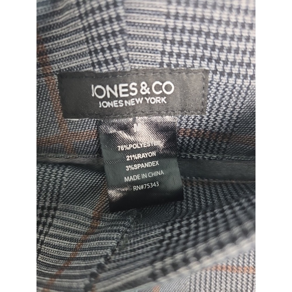 Women's Plaid Slacks/Pants Jones New York Medium Stretch Pull On False Pockets - Picture 6 of 6